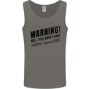 Warning Will Talk About Cars Mens Vest Tank Top Charcoal