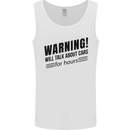 Warning Will Talk About Cars Mens Vest Tank Top White