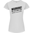 Warning Will Talk About Cars Womens Petite Cut T-Shirt White