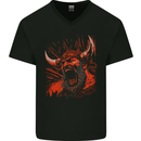 Warrior Cry Viking Valhalla Odin Norse Gods Mens V-Neck Cotton T-Shirt Black