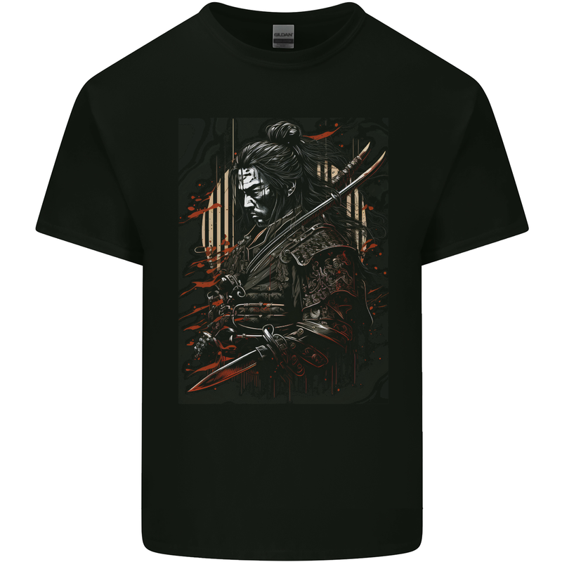 Warrior of the Samurai Japanese MMA Kids T-Shirt Childrens Black