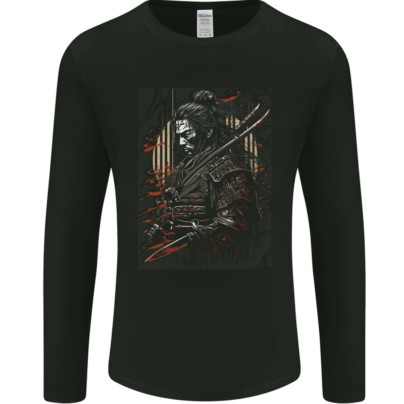 Warrior of the Samurai Japanese MMA Mens Long Sleeve T-Shirt Black