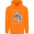 Wasted Life Grim Reaper Gothic Biker Skull Childrens Kids Hoodie Orange