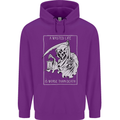Wasted Life Grim Reaper Gothic Biker Skull Childrens Kids Hoodie Purple