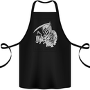 Wasted Life Grim Reaper Gothic Biker Skull Cotton Apron 100% Organic Black
