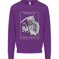 Wasted Life Grim Reaper Gothic Biker Skull Kids Sweatshirt Jumper Purple