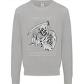 Wasted Life Grim Reaper Gothic Biker Skull Kids Sweatshirt Jumper Sports Grey