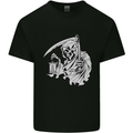 Wasted Life Grim Reaper Gothic Biker Skull Kids T-Shirt Childrens Black