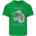 Wasted Life Grim Reaper Gothic Biker Skull Kids T-Shirt Childrens Irish Green