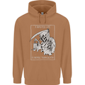 Wasted Life Grim Reaper Gothic Biker Skull Mens 80% Cotton Hoodie Caramel Latte
