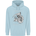 Wasted Life Grim Reaper Gothic Biker Skull Mens 80% Cotton Hoodie Light Blue