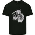 Wasted Life Grim Reaper Gothic Biker Skull Mens Cotton T-Shirt Tee Top Black