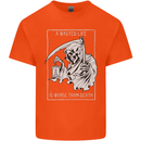 Wasted Life Grim Reaper Gothic Biker Skull Mens Cotton T-Shirt Tee Top Orange