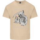Wasted Life Grim Reaper Gothic Biker Skull Mens Cotton T-Shirt Tee Top Sand