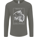 Wasted Life Grim Reaper Gothic Biker Skull Mens Long Sleeve T-Shirt Charcoal