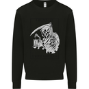 Wasted Life Grim Reaper Gothic Biker Skull Mens Sweatshirt Jumper Black