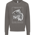 Wasted Life Grim Reaper Gothic Biker Skull Mens Sweatshirt Jumper Charcoal