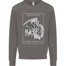 Wasted Life Grim Reaper Gothic Biker Skull Mens Sweatshirt Jumper Charcoal