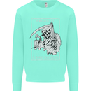 Wasted Life Grim Reaper Gothic Biker Skull Mens Sweatshirt Jumper Peppermint