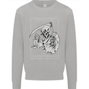 Wasted Life Grim Reaper Gothic Biker Skull Mens Sweatshirt Jumper Sports Grey