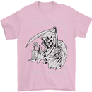 Wasted Life Grim Reaper Gothic Biker Skull Mens T-Shirt Cotton Gildan Light Pink