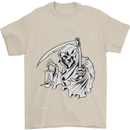 Wasted Life Grim Reaper Gothic Biker Skull Mens T-Shirt Cotton Gildan Sand