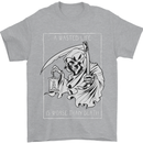 Wasted Life Grim Reaper Gothic Biker Skull Mens T-Shirt Cotton Gildan Sports Grey