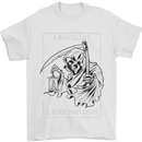 Wasted Life Grim Reaper Gothic Biker Skull Mens T-Shirt Cotton Gildan White