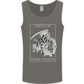 Wasted Life Grim Reaper Gothic Biker Skull Mens Vest Tank Top Charcoal