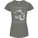 Wasted Life Grim Reaper Gothic Biker Skull Womens Petite Cut T-Shirt Charcoal