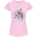 Wasted Life Grim Reaper Gothic Biker Skull Womens Petite Cut T-Shirt Light Pink