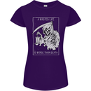 Wasted Life Grim Reaper Gothic Biker Skull Womens Petite Cut T-Shirt Purple