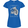 Wasted Life Grim Reaper Gothic Biker Skull Womens Petite Cut T-Shirt Royal Blue