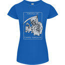 Wasted Life Grim Reaper Gothic Biker Skull Womens Petite Cut T-Shirt Royal Blue