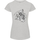 Wasted Life Grim Reaper Gothic Biker Skull Womens Petite Cut T-Shirt Sports Grey