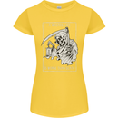 Wasted Life Grim Reaper Gothic Biker Skull Womens Petite Cut T-Shirt Yellow