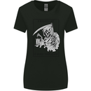 Wasted Life Grim Reaper Gothic Biker Skull Womens Wider Cut T-Shirt Black