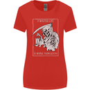 Wasted Life Grim Reaper Gothic Biker Skull Womens Wider Cut T-Shirt Red