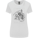 Wasted Life Grim Reaper Gothic Biker Skull Womens Wider Cut T-Shirt White