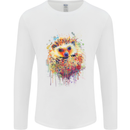 Watercolour Hedgehog Mens Long Sleeve T-Shirt White