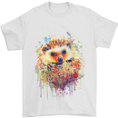Watercolour Hedgehog Mens T-Shirt Cotton Gildan White