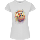 Watercolour Hedgehog Womens Petite Cut T-Shirt White