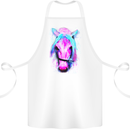 Watercolour Horse Cotton Apron 100% Organic White