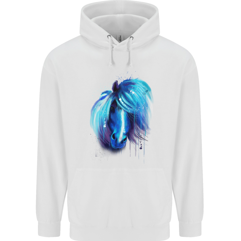 Watercolour Horse Mens Hoodie White