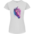 Watercolour Horse Womens Petite Cut T-Shirt White