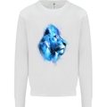 Watercolour Lion Mens Sweatshirt Jumper White
