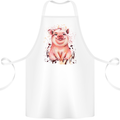 Watercolour Pig Cotton Apron 100% Organic White