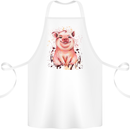 Watercolour Pig Cotton Apron 100% Organic White