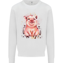 Watercolour Pig Kids Sweatshirt Jumper White