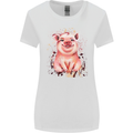 Watercolour Pig Womens Wider Cut T-Shirt White